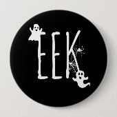 EEK! Spoken & Spider Halloween Wit op Zwart Ronde Button 4,0 Cm (Voorkant)