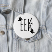 EEK! Spoken & Spider Halloween Zwart & Wit Ronde Button 4,0 Cm (In situ)