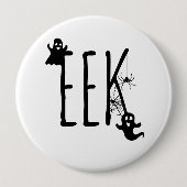 EEK! Spoken & Spider Halloween Zwart & Wit Ronde Button 4,0 Cm (Voorkant)