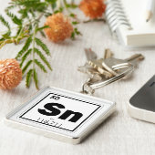 Eek van het teken van het teken van tin-element sleutelhanger (Zijkant)