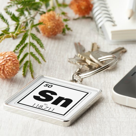 Eek van het teken van het teken van tin-element sleutelhanger (Zijkant)