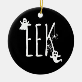 Eek Whimsical Geesten & Spin Spider Halloween Zwar Keramisch Ornament