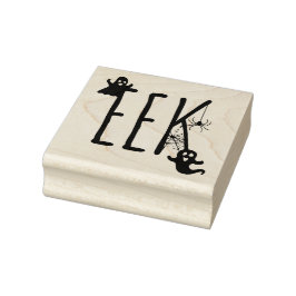 Eek Whimsical Griezelige Geest & Spin Halloween Rubberstempel