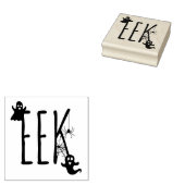 Eek Whimsical Griezelige Geest & Spin Halloween Rubberstempel (Gestempeld)