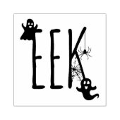 Eek Whimsical Griezelige Geest & Spin Halloween Rubberstempel (Afrduk)