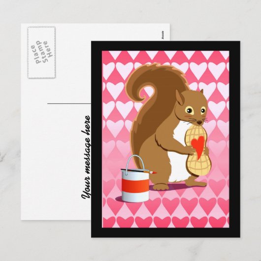 Eekhoorn 2 van Valentijn Feestdagenkaart (Voorkant / Achterkant)