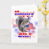 Eekhoorn 4 juli kaart (Gele Bloem)