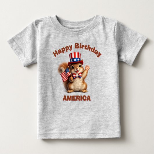 Eekhoorn (5m) Patriottisch Kinder T-Shirt (Voorkant)