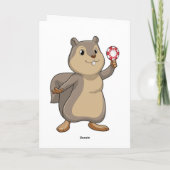 Eekhoorn aan het pokeren met pokerfiches kaart (Achterkant)