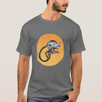 Eekhoorn Aap Tekening en Gestileerde Zon T-shirt