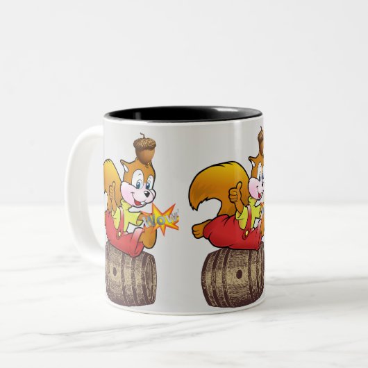 Eekhoorn Acorn Barrel Grey Mok (Voorkant links)