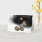 Eekhoorn Afstuderen Gefeliciteerd Kaart (Gele Bloem)