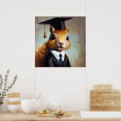 Eekhoorn Afstuderen Poster (Keuken)
