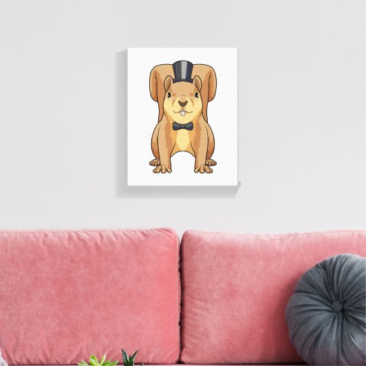 Eekhoorn als bruidegom met pak canvas afdruk (Insitu (Woonkamer))