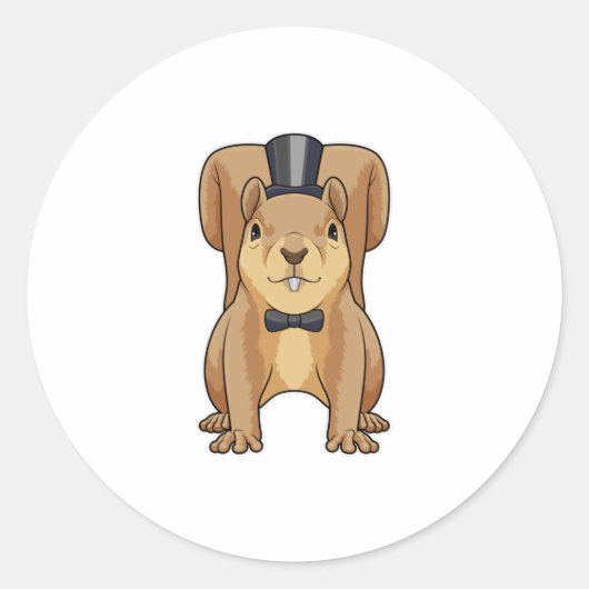 Eekhoorn als groom met Suit Ronde Sticker (Voorkant)