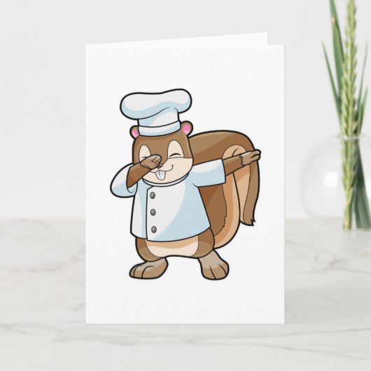 Eekhoorn als kok met schort kaart (Voorkant)