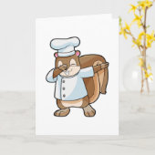 Eekhoorn als kok met schort kaart (Gele Bloem)
