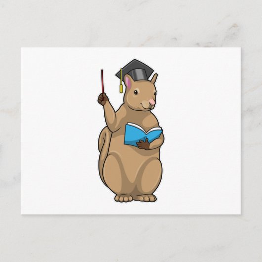 Eekhoorn als leraar met boek briefkaart (Voorkant)