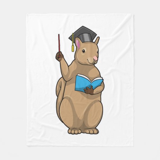 Eekhoorn als leraar met boek fleece deken (Voorkant)