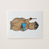 Eekhoorn als leraar met boek legpuzzel (Horizontaal)