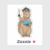 Eekhoorn als leraar met boek sticker (Vel)