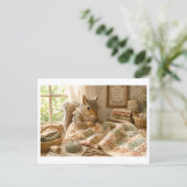 Eekhoorn als Quiltmaker Briefkaart (Staand voorkant)