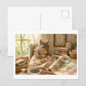 Eekhoorn als Quiltmaker Briefkaart (Voorkant / Achterkant)