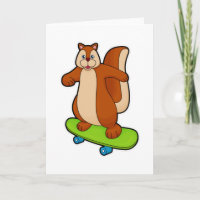 Eekhoorn als skater met skateboard