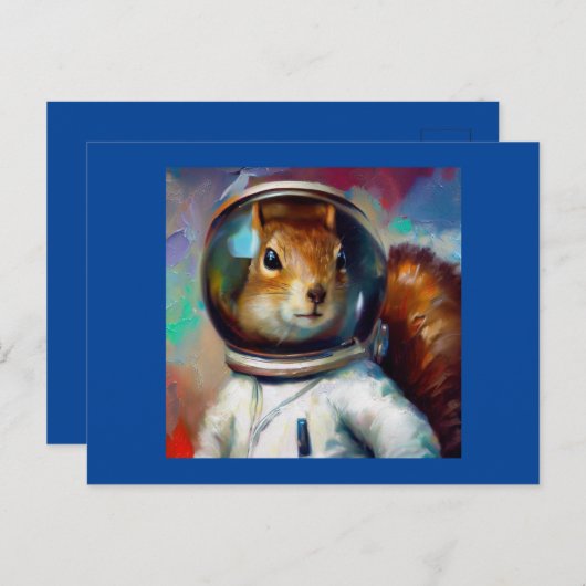 eekhoorn astronaut briefkaart (Voorkant / Achterkant)