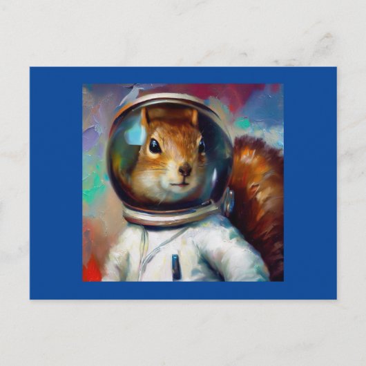 eekhoorn astronaut briefkaart (Voorkant)