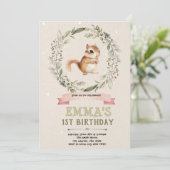 eekhoorn Baby shower Invitation Kaart (Staand voorkant)