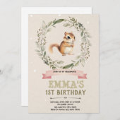 eekhoorn Baby shower Invitation Kaart (Voorkant / Achterkant)