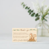 Eekhoorn Baby shower Nieuwe mama Dank je Informatiekaartje (Staand voorkant)