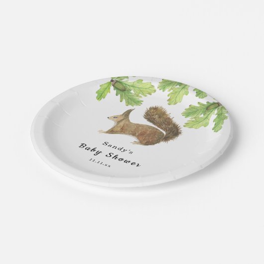 Eekhoorn - Baby shower Papieren Bordje (Gekanteld)
