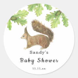 Eekhoorn - Baby shower Ronde Sticker