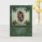 Eekhoorn Baby's Kerst Wenskaart Kaart (Gele Bloem)