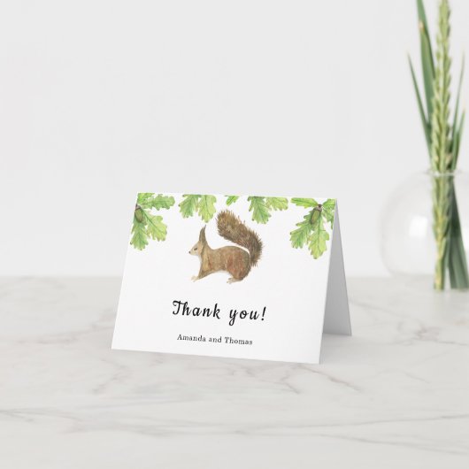 Eekhoorn - babyshower bedankkaart (Voorkant)