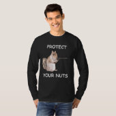 Eekhoorn Bescherm uw noten Grappig onbeschoft cita T-shirt (Voorkant volledig)
