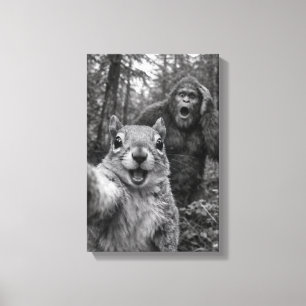 Eekhoorn Bigfoot Verraste Selfie Canvas Afdruk