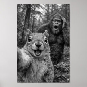 Eekhoorn Bigfoot Verraste Selfie Poster