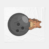 Eekhoorn bij Bowling met Bowling-bal Fleece Deken (Voorkant (Horizontaal))