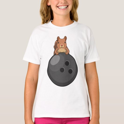 Eekhoorn bij Bowling met Bowling-bal T-shirt (Voorkant)