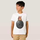 Eekhoorn bij Bowling met Bowling-bal T-shirt (Voorkant volledig)