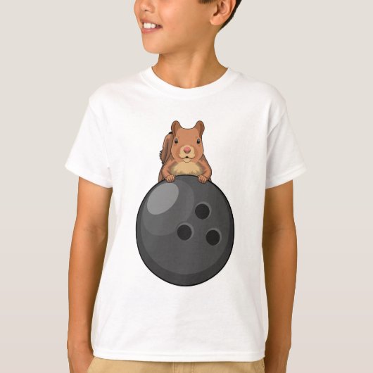 Eekhoorn bij Bowling met Bowling-bal T-shirt (Voorkant)