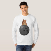Eekhoorn bij Bowling met Bowling-bal T-shirt (Voorkant volledig)