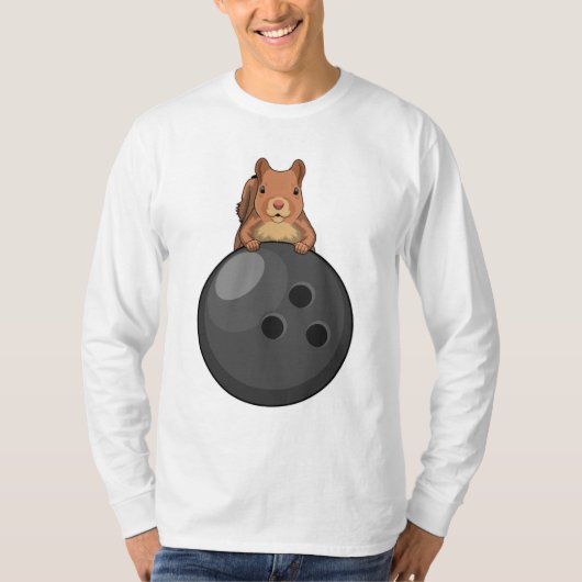 Eekhoorn bij Bowling met Bowling-bal T-shirt (Voorkant)