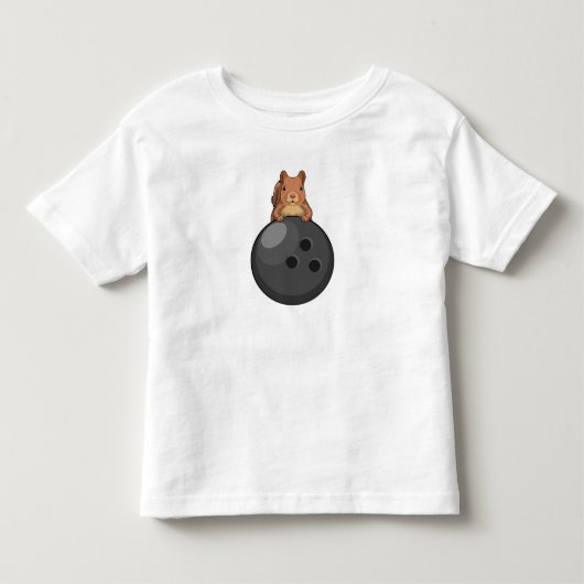 Eekhoorn bij Bowling met Bowlingbal Kinder Shirts (Voorkant)