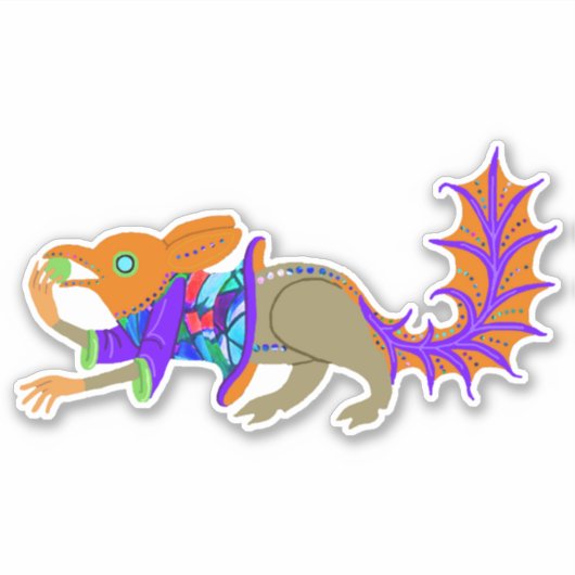 "Eekhoorn bij een middeleeuwse rave" Vinyl Sticker (Voorkant)