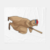 Eekhoorn bij honkbal met honkbalknuppel fleece deken (Voorkant (Horizontaal))