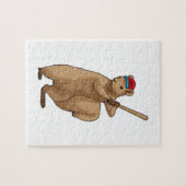 Eekhoorn bij honkbal met honkbalknuppel legpuzzel (Horizontaal)